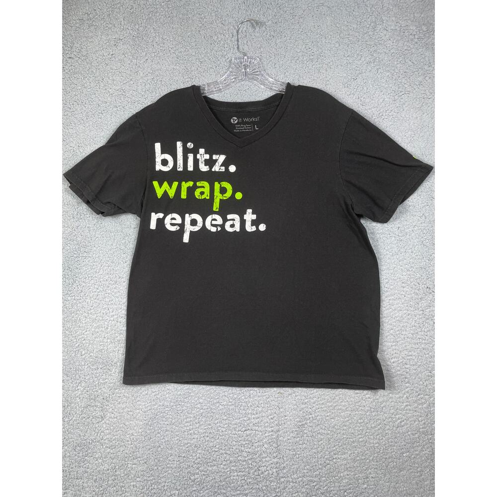 It Works Blitz Wrap Repeat Women's T Shirt Size L